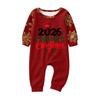Christmas Print Long Sleeve and Pants Matching Family Loungewear Set for Parent and Child