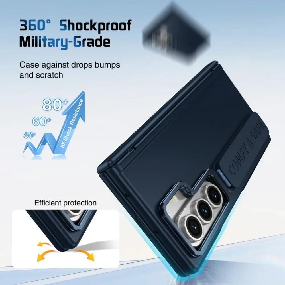 Busine Sle Multifunctional Lens Holder with Wristband Tempered Glass Film Case for Samsung Galaxy Z Fold 7 6 5 4 3 Protect Cover