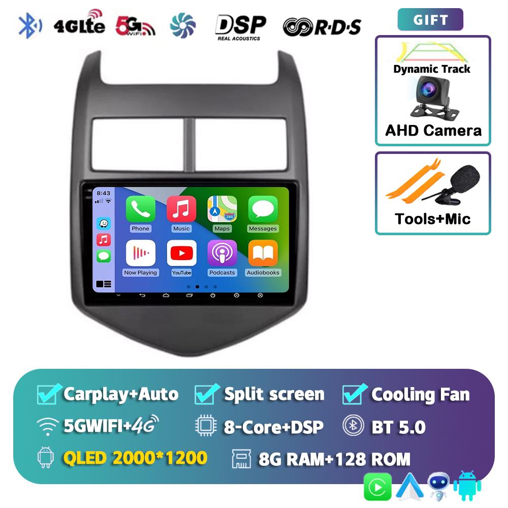 Android 14 Carplay Auto WIFI+4G Car Radio For Chevrolet Aveo 2 Sonic T300 2011-2015 Multimedia GPS Player Stereo 2din Head Unit