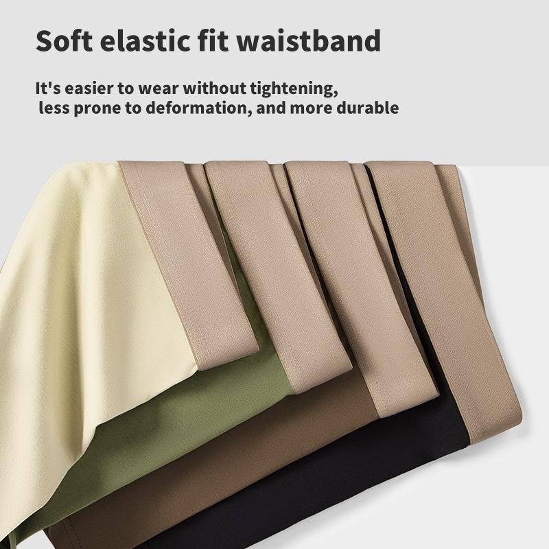 MiiOW 3Pcs Men's Underwear Graphene Antibacterial Underwear Soft and Comfortable Cotton Underwear Ice Silk Flat Corner Underwear L-5XL