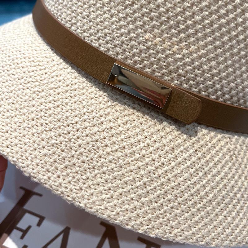 Womens Ladies Summer Straw Fisherman's Hat Sun Hat Adjustable Visor Hat