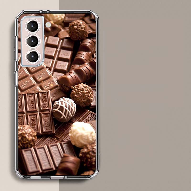 Soft Chocolate Truffles Phone Case for Samsung A16 A17 A26 A36 A56 A57 A55 A54 A37 A15 A25 A35 A14 A24 A34 Galaxy Note 20 10 A07