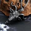 Vintage Domináns Rozsdamentes Acél Viking Fekete Bikafej Medál Nyakláncok Férfiaknak Fiúknak Személyiség Amulett Állat Ékszer Ajándék