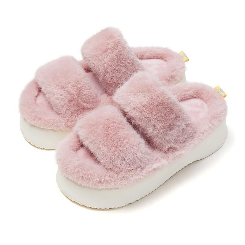 Excellent thick-soled plush cotton slippers, new women's autumn and winter outer wear, keep warm at home