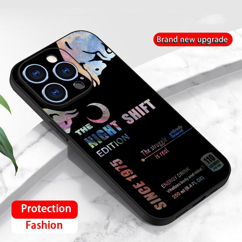 Star Bull Energy Drink schimb de noapte Carcasă Telefon Pentru iPhone 17 16 16e 15 14 13 12 Plus Mini Pro Max Moale neagră Husă Rezistentă la Șocuri