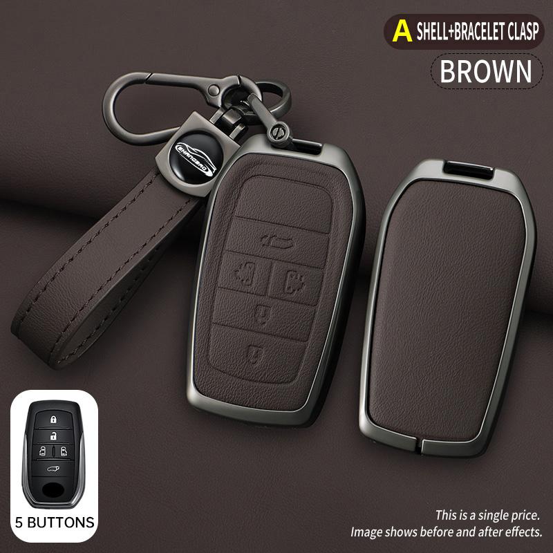 2 3 4 5 6 Buttons Car Key Case Cover For Toyota Gr Sport C-Hr Gazoo Rav4 Racing Mirai Avensis Zinc Alloy Keychain Accessories