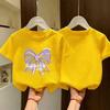 Summer New Girls 100 Percent Cotton Short Sleeve T Shirt Casual Round Neck Printed Top For Little Girls Daily Wear