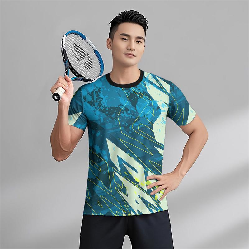 Men's Quick Drying Short Sleeve Sports T Shirt Fitness Running Tennis Sportswear T-shirts Summer Trendy Outdoor Breathable Tees