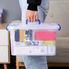 Portable Thick Transparent Storage Box Plastic Box With Lid Storage Box Toy Clothes Snack Sundries Storage Case