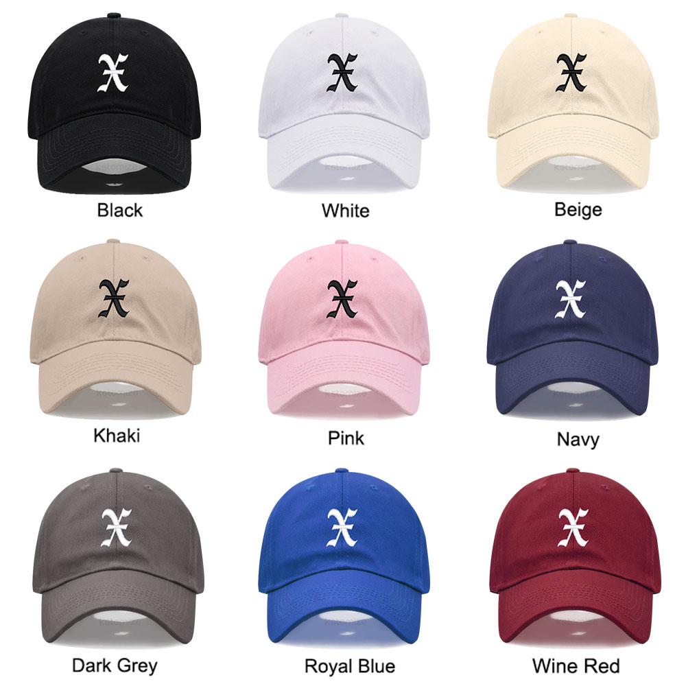 Old English Letters A-Z Embroidery Baseball Cap For Men Women Soft Cotton Fashion Dad Hats Adjustable Wholesale Dropshipping