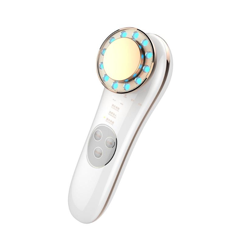Culoare Lumină Caldă Reîntinerire Piele Introducător, Masaj Vibrator Facial, Instrument Electronic de Frumusețe cu Lumină Roșie și Albastră pentru Față