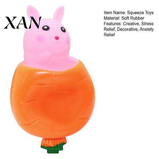 Soft Rubber Squeeze Toy Carrot Rabbit Fidget Toys Easter Cute Bunny Stress Relief Sensory Anxiety Birthday Party Favors for Autistic Children