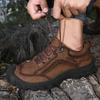 Men's Cowhide Boots Outdoor Non-slip Sports Ankle Boots Thickened Mountaineering Low-top Shoes Short Boots