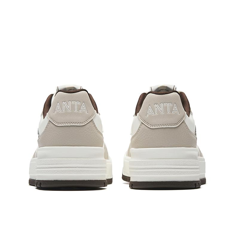 Anta 982 Slip Resistant Abrasion Resistant Low top Skateboard Shoes Men's White Gray 112548066-5