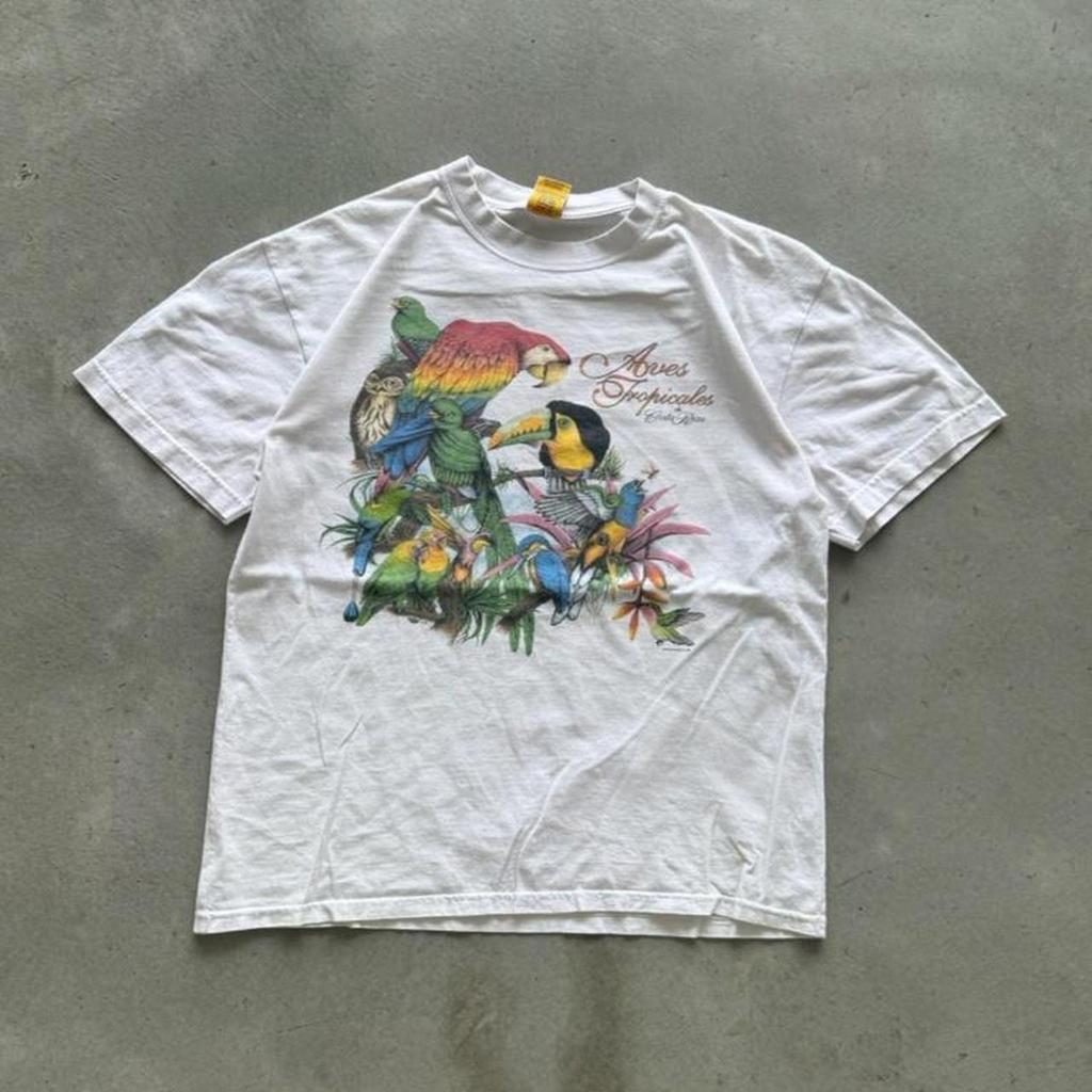 Vintage 90s Parrot Toucan Bird Animal Nature T-Shirt