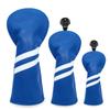 3Pcs Waterproof Striped Golf Club Headcovers #1 #3 #5 Wood Headcovers Driver Fairway Woods Cover Pu Leather Head Covers