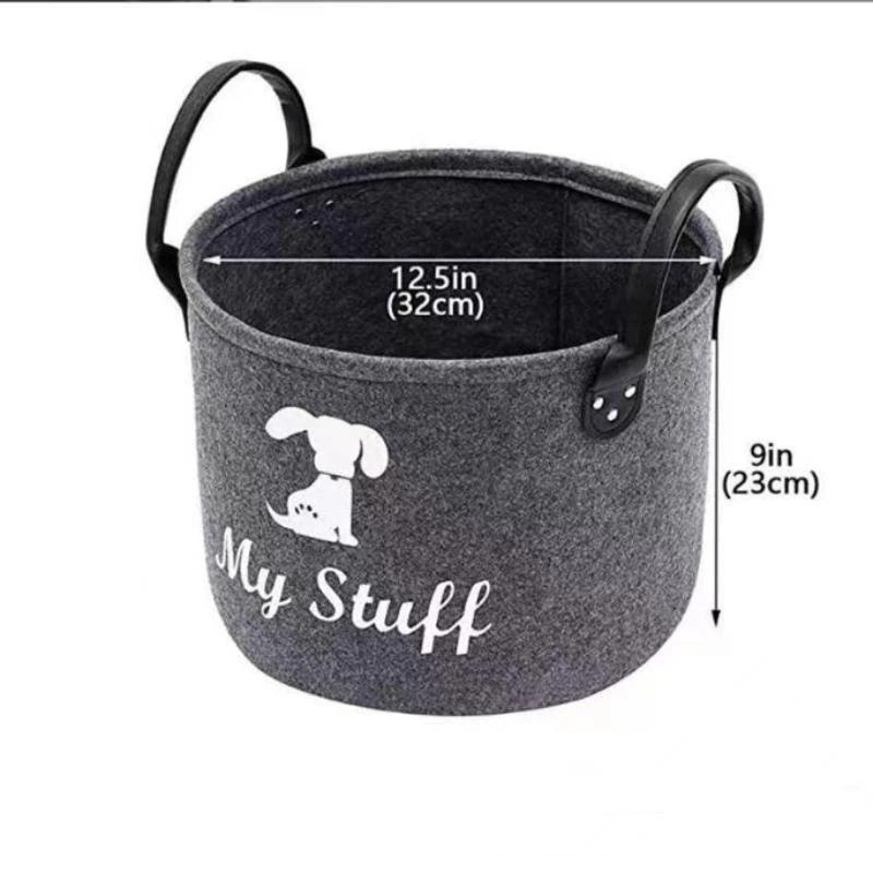 Felt Pet Toy Box Pet Toy Storage Basket Dog Toy Box Special Storage Basket For Organizing Pet Supplies Blanket Pet Storage Box
