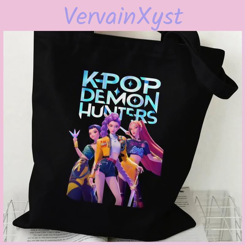 Group Kpop Hunter Printed Demon Canvas Bag Spot Womens Daily Handbag Shopping Bag