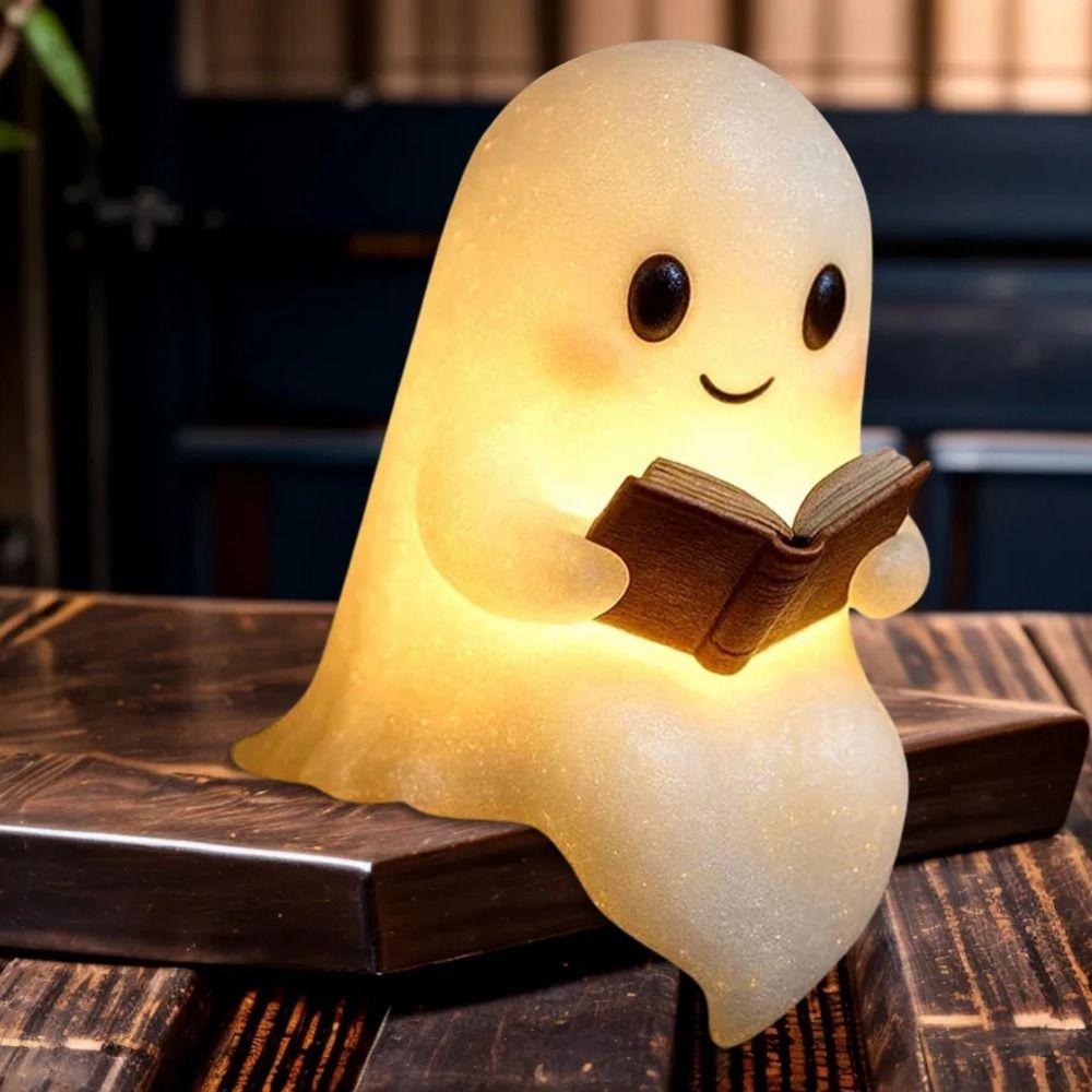 Luminous Statue Ghost Reading Lamp Resin Ornaments Desk Light Ghost Night Light  Study Room
