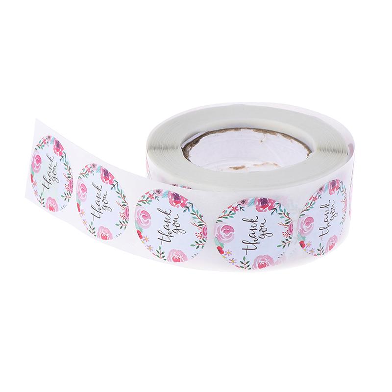 500 Labels/roll Thank You Sticker Seal Labes Flower Stationery Sticker