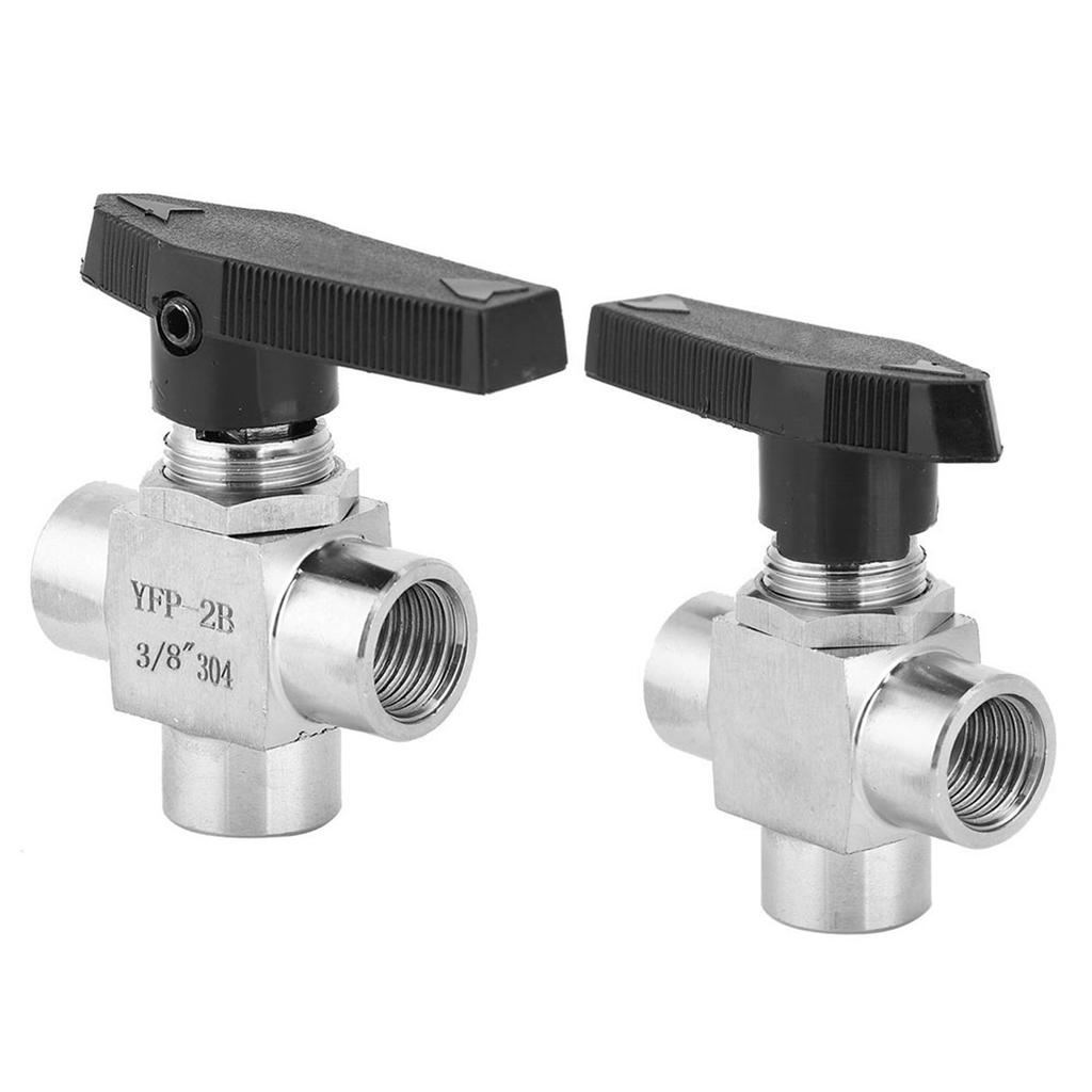 3 Way Ball Valve BSPP Female Thread Stainless Steel Valve for Water Pipe Flow ControlBSPP 38in