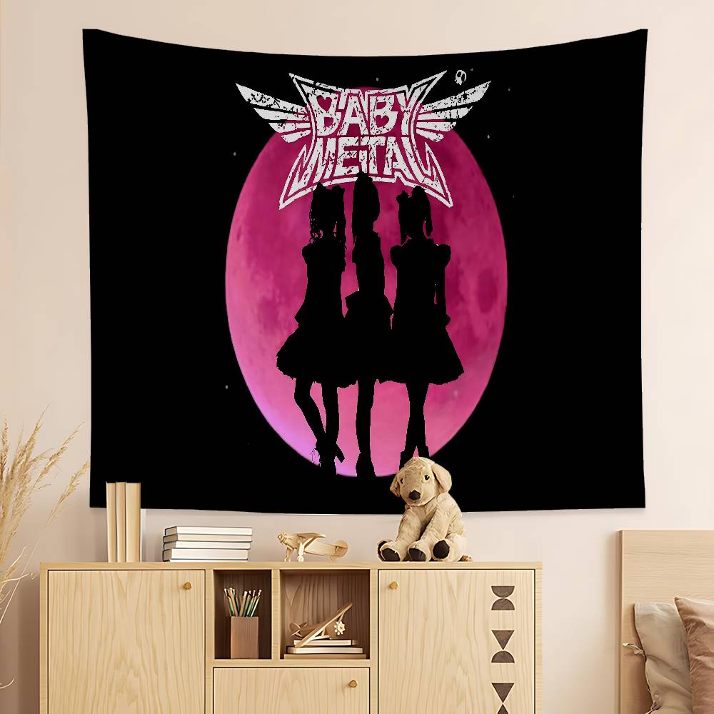 Classic Kawaii Metal Band B-Babymetal Colorful Tapestry Wall Hanging Cheap Hippie Wall Hanging Bohemian Wall Tapestries