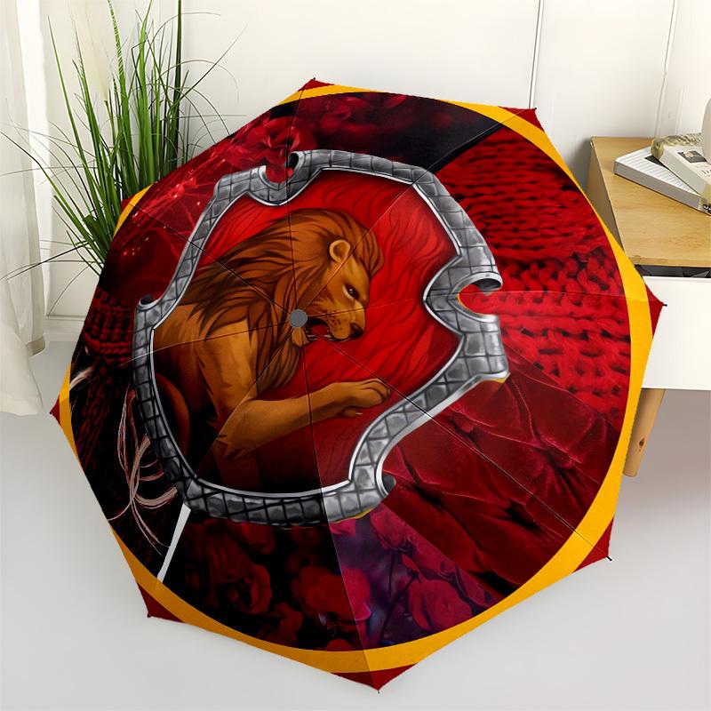 

1pc Lion Shield Emblem Umbrella with Plastic Handle,Cartoon Pattern,Suitable for All Seasons Multi-functional Umbrella398