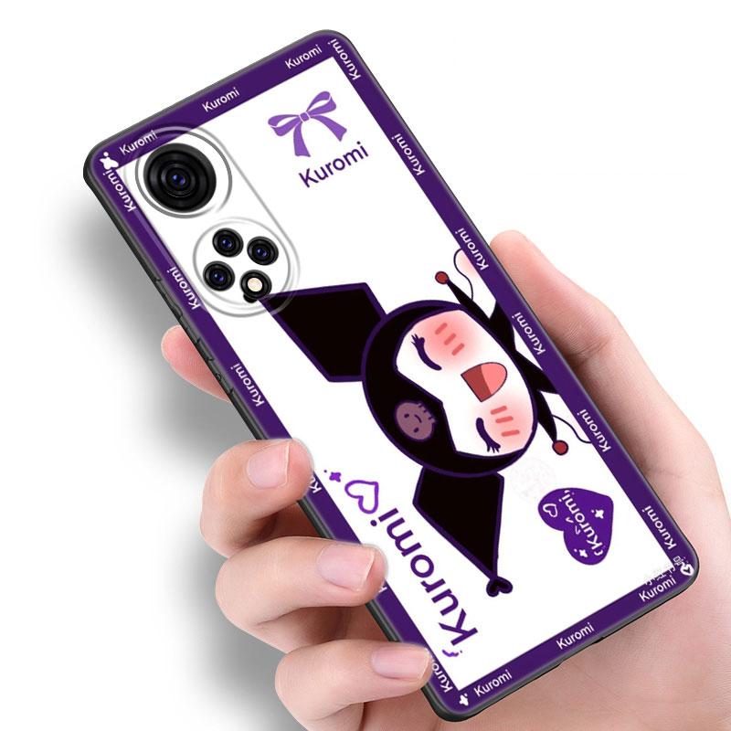 Kuromi Melody Černý Silikonový Kryt na Telefon Pro Honor 70 90 Lite X40 GT X50 i X5 Plus X6A X6S X7A X8A X8B X6 X7 X8 X9 4G X9A X9B 5G