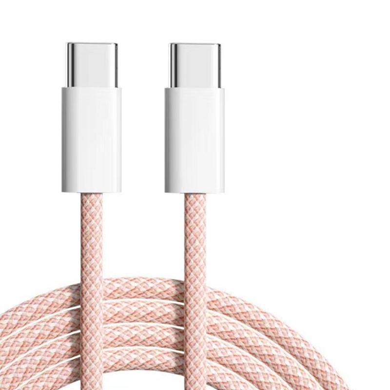 60W Fast Charging Cable Line USB C To USB C Braided Cord High Speed Data Sync Wire Suitable For S23/S22/S21+ Smartphone