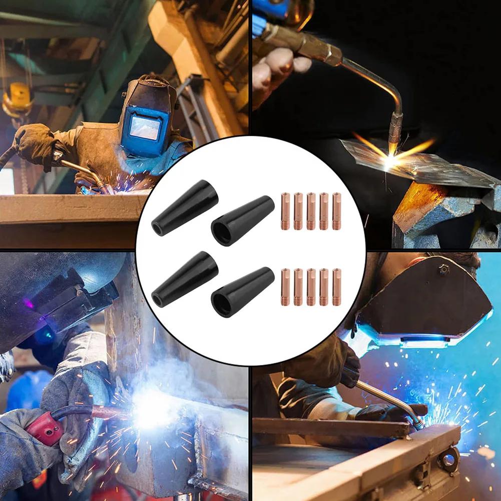 Flux Core Gasless Nozzle Tips Kit,for MIG Welding Contact Tip 0.8mm For 15AK For MB14 And For 15AK For MB15 Welding Torches