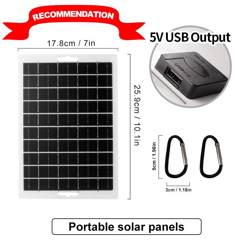 Flexible Solar USB Charger: 5V 2W-10W for Mobile Phones & Fans