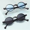 non-polarized Vintage Small Round Sunglasses Women Fashion Double Bridges Trendy Rivets Sun Glasses Punk Shades Beach Travel Streetwear Eyewear