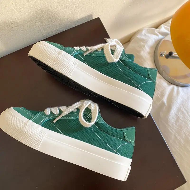 Fashion Ladies Footwear Spring Autumn Lace Up Light Women's Shoes Korean Fashion 2025 New Original Offers Walking Trends Vulcanized Shoe