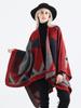 Imitation Cashmere Women Vintage Geometric Poncho Scarf Winter Warm Shawl Wrap Comfortable Female Knitted Soft Thick Blanket