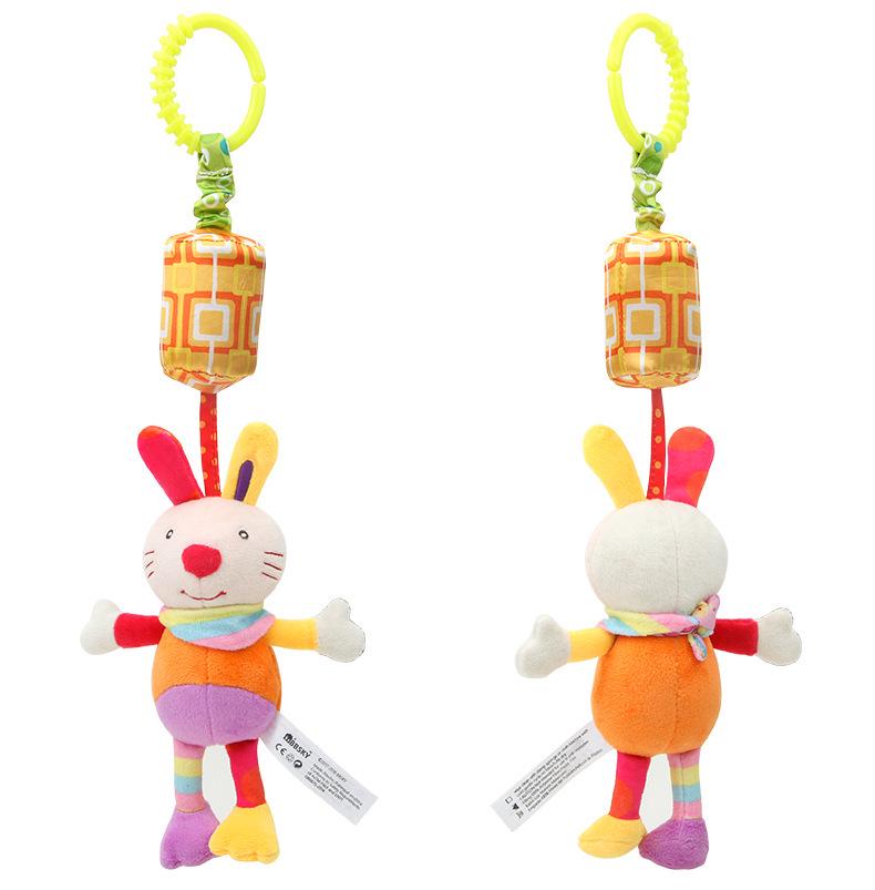 BBSKY Animal Cartoon Plush Hanging Wind Chime Toy for Baby Car or Crib