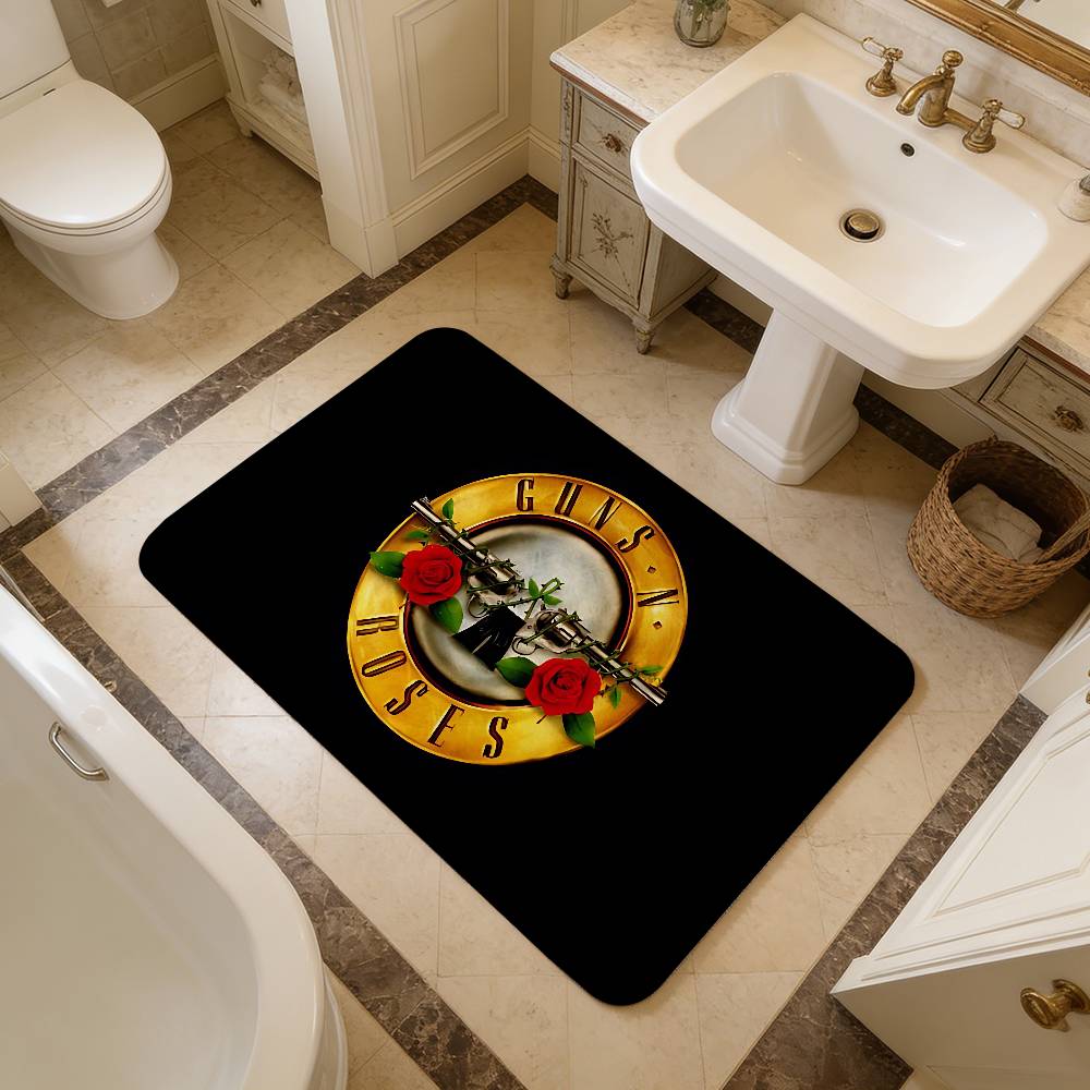 Rock G-Guns N-N R-Rose Band Room Mats Anti-slip Absorb Water Long Strip Cushion Bedroon Mat Household Carpets