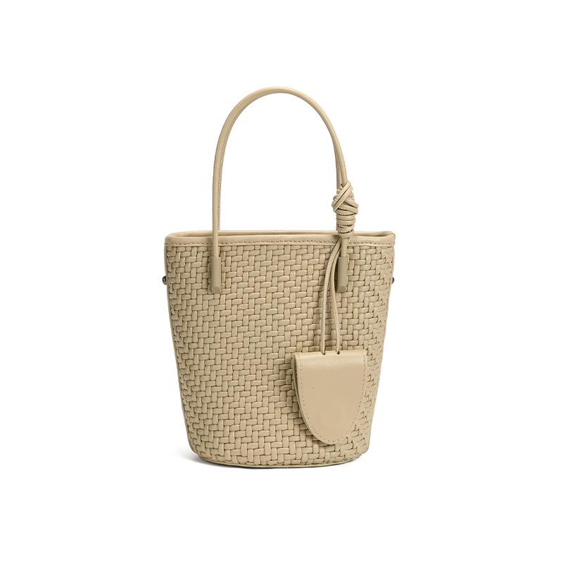 Modische Schaffell Zugband geflochtene Hand-Eimer-Tasche Damen-Tasche 2025 neue vielseitige lässige Umhängetasche Crossbody-Tasche