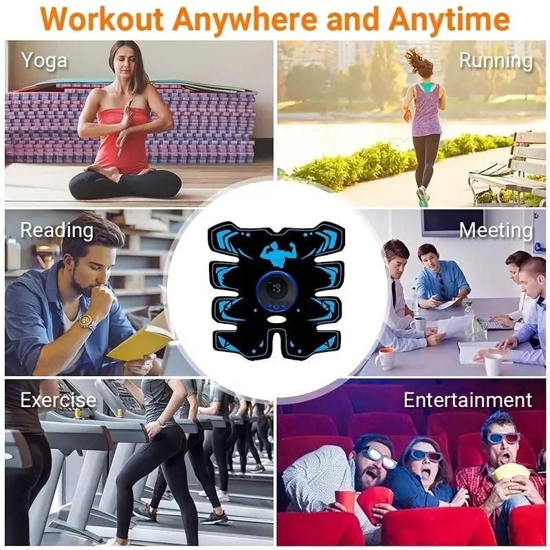 EMS abdominal muscle trainer 8-mode 19 intensity ABS three in one trainer home exercise lazy fitness equipment set