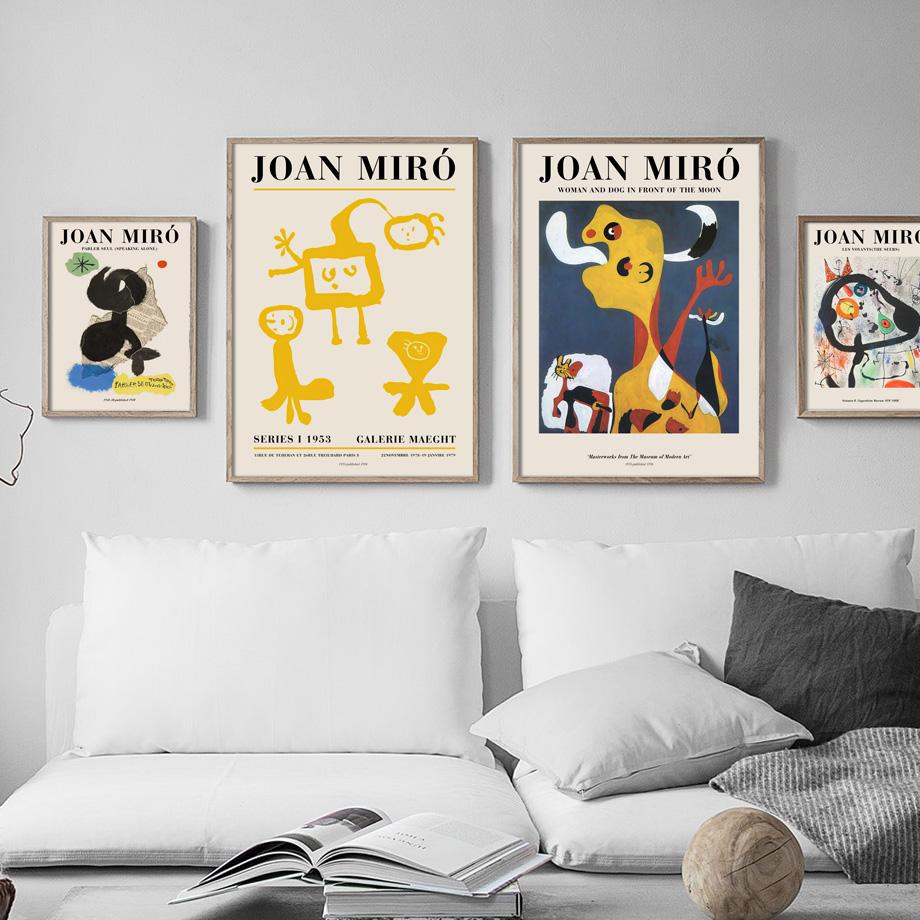 Abstract Joan Miro Wall Art Canvas Painting Gallery Nordic Posters And Prints Museum Exhibition Decor Pictures For Living Room