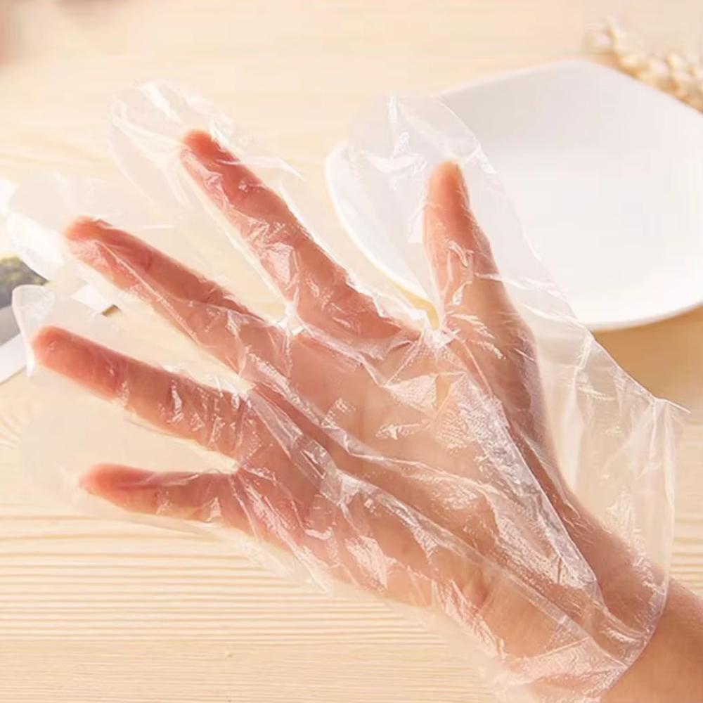 Transparent Eco Friendly Cleaning Gloves for Cooking Kitchen Accessories 100Pcs Disposable Gloves Plastic Gloves