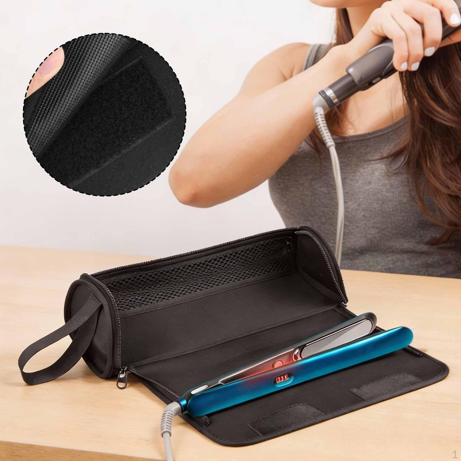 

Hair Tools Travel Bag and Heat Resistant Mat 2 in 1 Carrying Tote Multiuse Pouch for Haircare