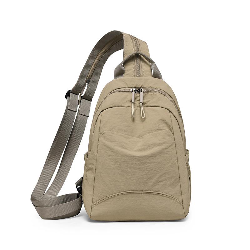 Women's Bag Multi-function Sport Large Capacity Solid Color Chest Bag Travel Backpack
