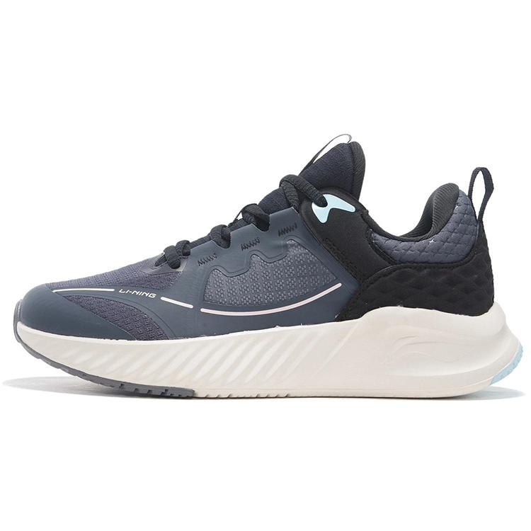 New LiNing Cushioning Anti-Slip Wear-Resistant Breathability Low-Top Casual Shoes Women's Gray Black AGLR236-2