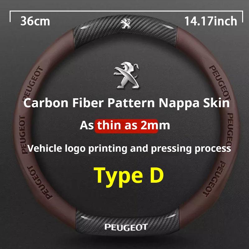 Peugeot GT-Line 206 207 208 307 308 406 407 408 508 607 2008 3008 4008 5008 RCZ Rifter GT İçin Deri Araba Direksiyon Simidi Kılıfı