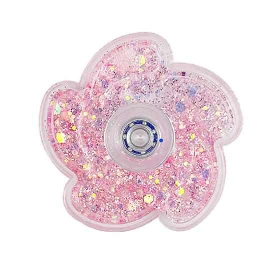 Flower Spinner Fidget Toy Glitter Quicksand Filled Stress Relief Finger Flexibility Training Spinning Top Fingertip Gyro Kids Teens Adults Gift