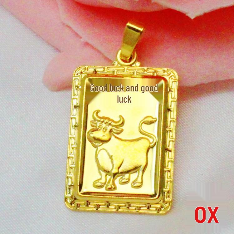 Wisiorek Dwanaście Znaków Zodiaku Wietnamskie Piaskowe Złoto - Biżuteria Platerowana Złotem Mosiężnym - Fabrycznie Nowy Dostępny.