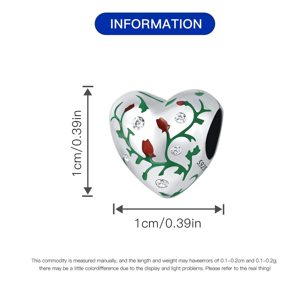 Bead Charms copper Charm Bead Charms Authentic Rose Flower Heart Plant Bead Charms Compatible With Bracelets Jewellery Diy Women Fine Gift Accessory