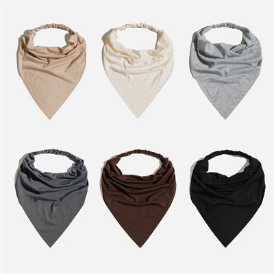 Frauen Lang Uni Sommer Kopftuch Baumwolle Dreieck Bandanas Damen Mode Elastisches Haarband Mädchen Groß Böhmische Haaraccessoires