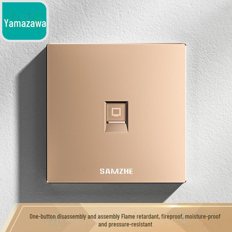 

Мережева панель з двома портами для Cat5e/Cat6/Cat7/Cat8 гігабітна комп ютерна розетка stand-up золотий