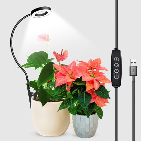 Full Spectrum Plant Light with Grow Gooseneck 360-degree High Brightness Dimmable Clip-on LED Plant Light